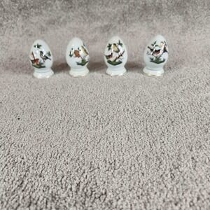 Herend Rothschild Bird Porcelain Egg Salt Pepper Shakers Set of 4 Hungary
